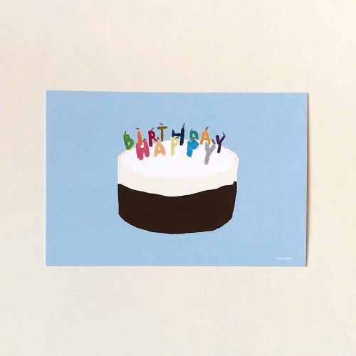 Happy birthday postcard (cheese chocolate cake)