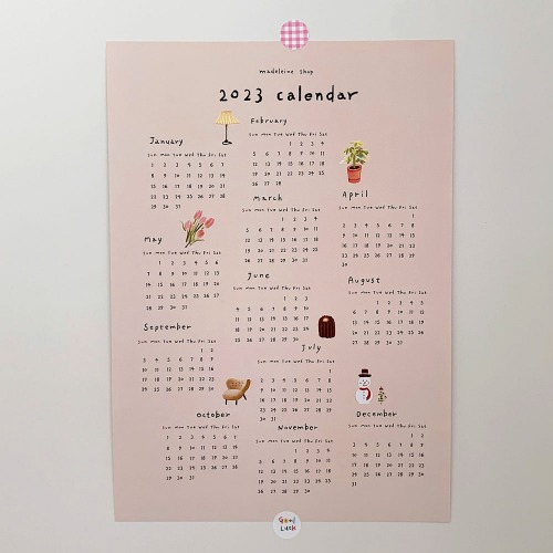 A3 madeleine illustration poster calendar